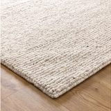 Priva Beige Hand Woven Textured Wool Rug