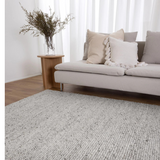 Priva Grey Hand Woven Textured Wool Rug
