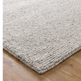 Priva Grey Hand Woven Textured Wool Rug