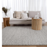 Priva Grey Hand Woven Textured Wool Rug