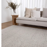 Priva Ivory Hand Woven Textured Wool Rug