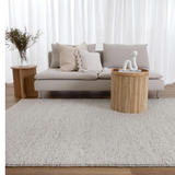 Priva Ivory Hand Woven Textured Wool Rug