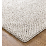 Priva Ivory Hand Woven Textured Wool Rug