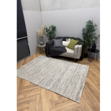 Pria Silver Linear Textured Modern Rug