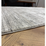 Pria Silver Linear Textured Modern Rug
