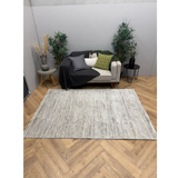 Pria Silver Linear Textured Modern Rug