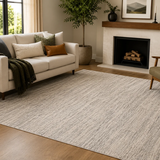 Pria Silver Linear Textured Modern Rug