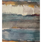 Pirea Blue Multi Coastal Wave Abstract Rug