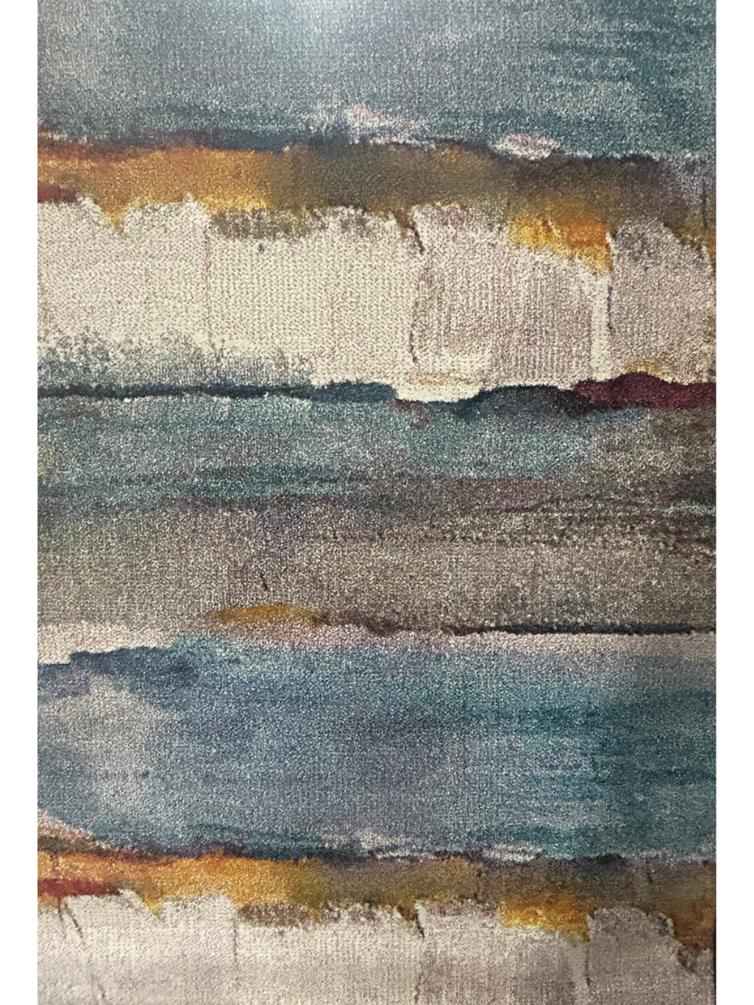 Pirea Blue Multi Coastal Wave Abstract Rug