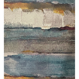 Pirea Blue Multi Coastal Wave Abstract Rug
