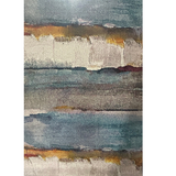 Pirea Blue Multi Coastal Wave Abstract Rug