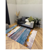 Pirea Blue Multi Coastal Wave Abstract Rug