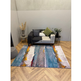 Pirea Blue Multi Coastal Wave Abstract Rug