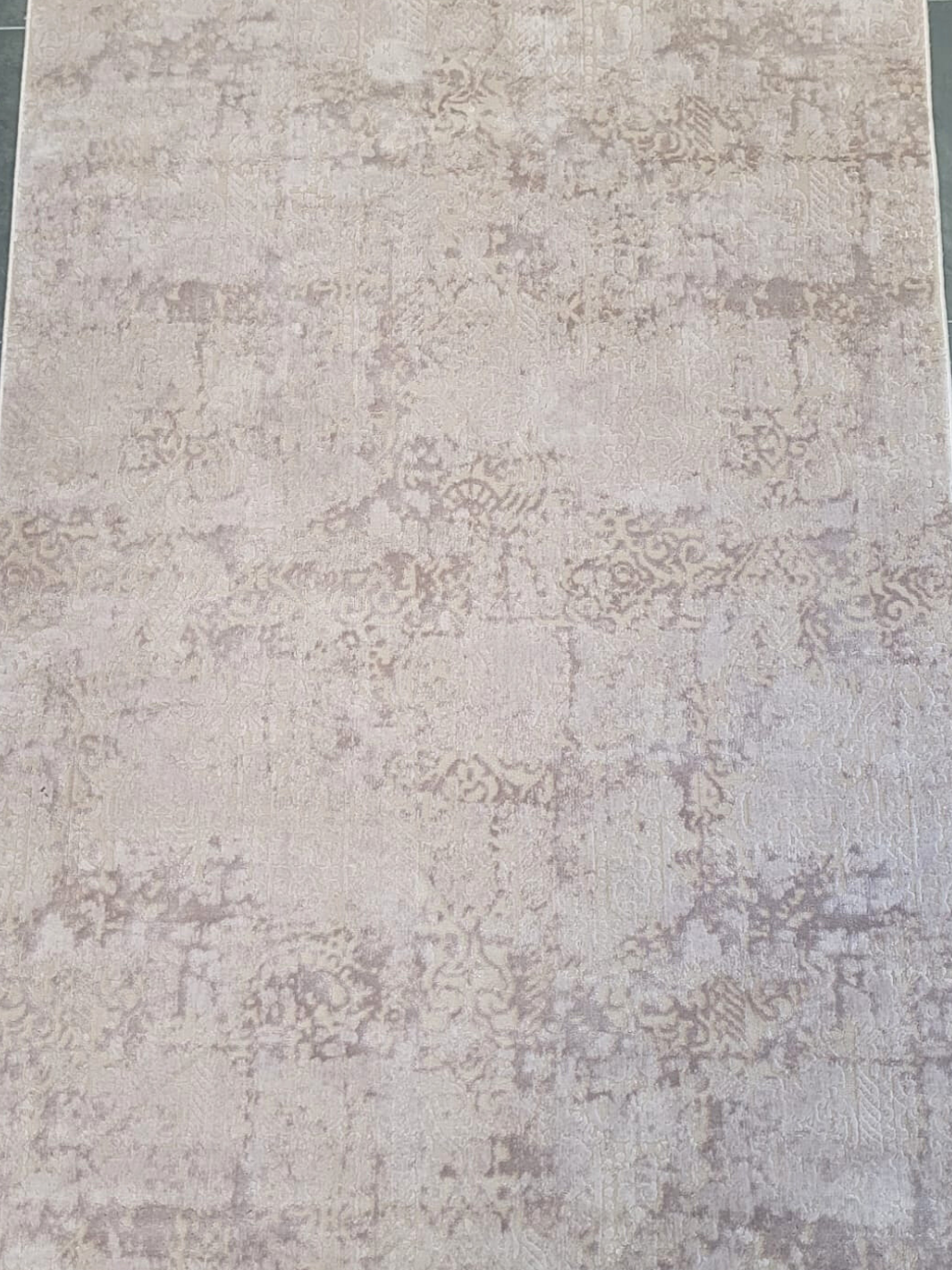 Costa Pink Taupe Ornate Embossed Textured Rug