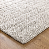 Priva Ivory Mixed Weave Wool Rug