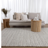 Priva Ivory Mixed Weave Wool Rug