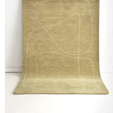 Isla Moss Green Line Art Wool Rug