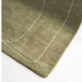 Isla Moss Green Line Art Wool Rug