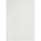Seda White Abstract Lines Maze Rug