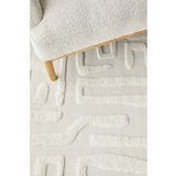 Seda White Abstract Lines Maze Rug