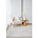 Seda Silver Diamond Lattice Textured Rug