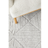 Seda Silver Diamond Lattice Textured Rug