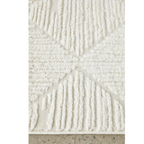 Seda White Diamond Lattice Textured Rug