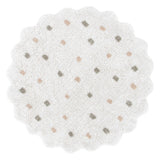Millie White Multi Scalloped Confetti Kids Round Rug
