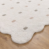 Millie White Multi Scalloped Confetti Kids Round Rug