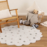 Millie White Multi Scalloped Confetti Kids Round Rug