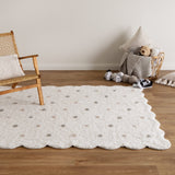 Millie White Multi Scalloped Confetti Kids Rug