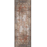 Vivien Red Blue Distressed Medallion Rug