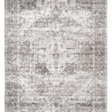 Vivien Grey Medallion Bordered Rug
