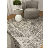 Vivien Grey Medallion Bordered Rug