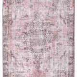 Vivien Pink and Black Distressed Medallion Rug