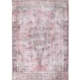 Vivien Pink and Black Distressed Medallion Rug