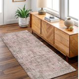 Vivien Pink and Black Distressed Medallion Rug