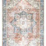 Vivien Grey Beige Distressed Medallion Rug