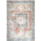 Vivien Grey Beige Distressed Medallion Rug