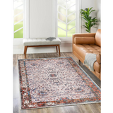 Vivien Blue Beige Tribal Bordered Rug