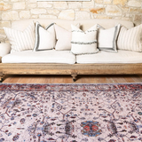 Vivien Blue Beige Tribal Bordered Rug
