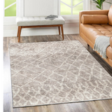 Vivien Grey Beige Diamond Abstract Pattern Rug