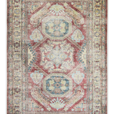 Vivien Deep Red Medallion Bordered Rug