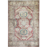 Vivien Deep Red Medallion Bordered Rug