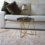 Isla Rust Curved Line Textured Wool Rug
