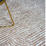 Isla Rust Curved Line Textured Wool Rug