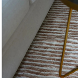 Isla Rust Curved Line Textured Wool Rug