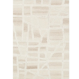 Isla Ivory Beige Modern Mosaic Wool Rug