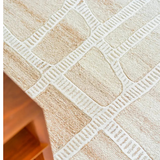 Isla Ivory Beige Modern Mosaic Wool Rug
