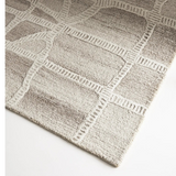 Isla Ivory Beige Modern Mosaic Wool Rug